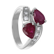 Anello - 18 carati Oro giallo - 2.40ct. tw. Rubino - Diamante