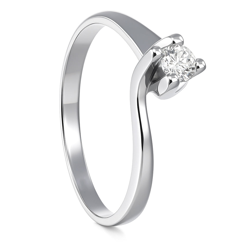 Anello - 18 carati Oro bianco - 0.20ct. tw. Diamante (Naturale)