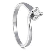 Anello - 18 carati Oro bianco - 0.20ct. tw. Diamante (Naturale)