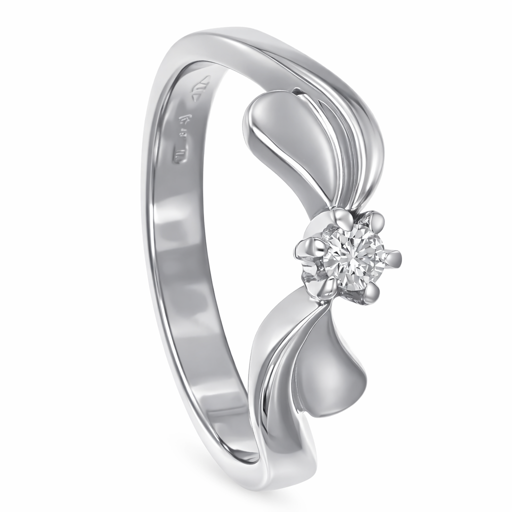 Anello - 18 carati Oro bianco - 0.10ct. tw. Diamante (Naturale)
