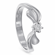 Anello - 18 carati Oro bianco - 0.10ct. tw. Diamante (Naturale)