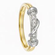 Anello - 18 carati Oro giallo, Oro bianco - 0.05ct. tw. Diamante (Naturale)