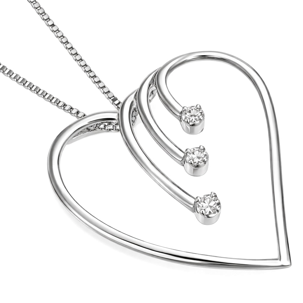 Collana - 18 carati Oro bianco Diamante 0.075 ct tw