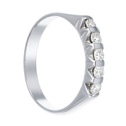 Anello - 18 carati Oro bianco - 0.03ct. tw. Diamante (Naturale)