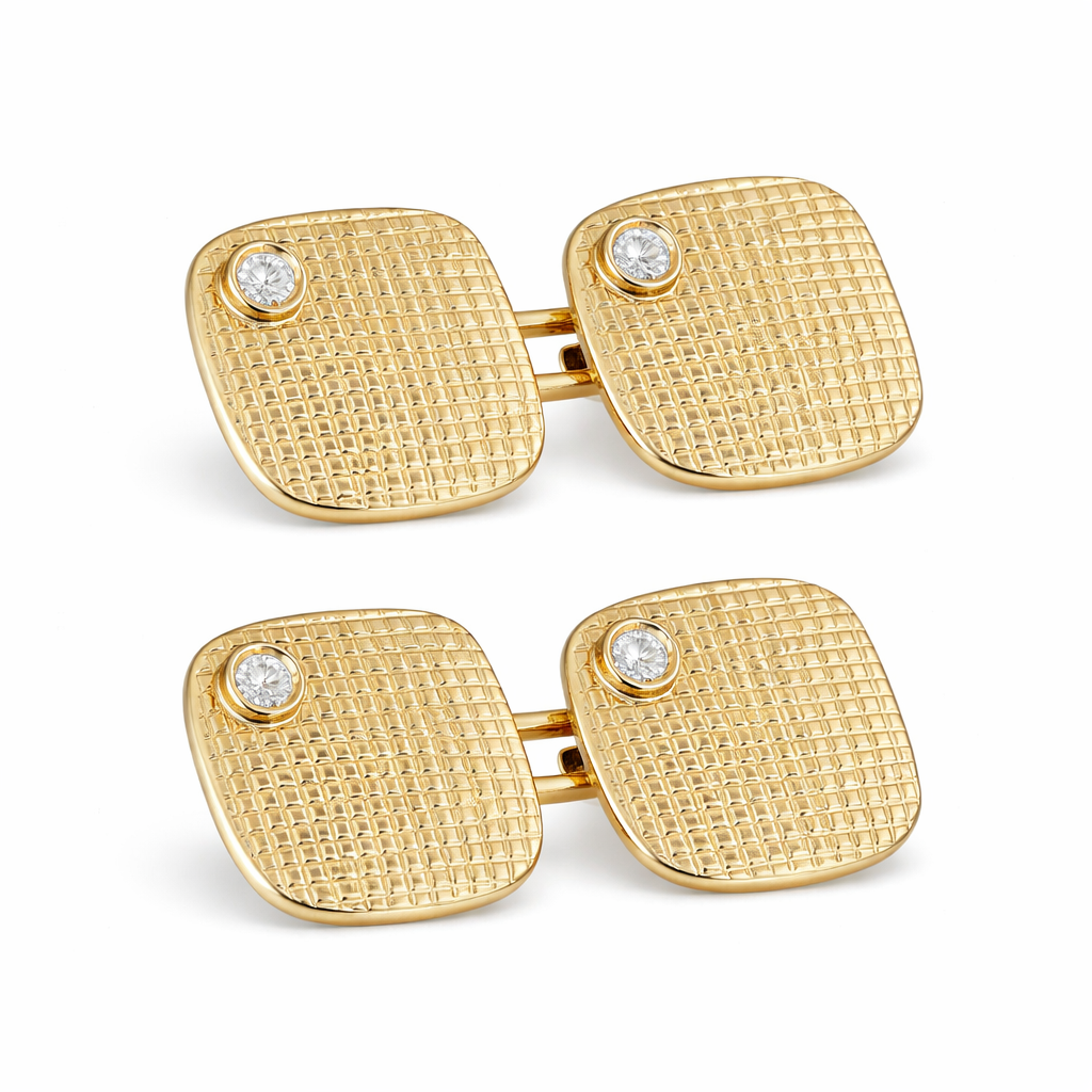 Gemelli - 18 carati Oro giallo - 0.20ct. tw. Diamante (Naturale)