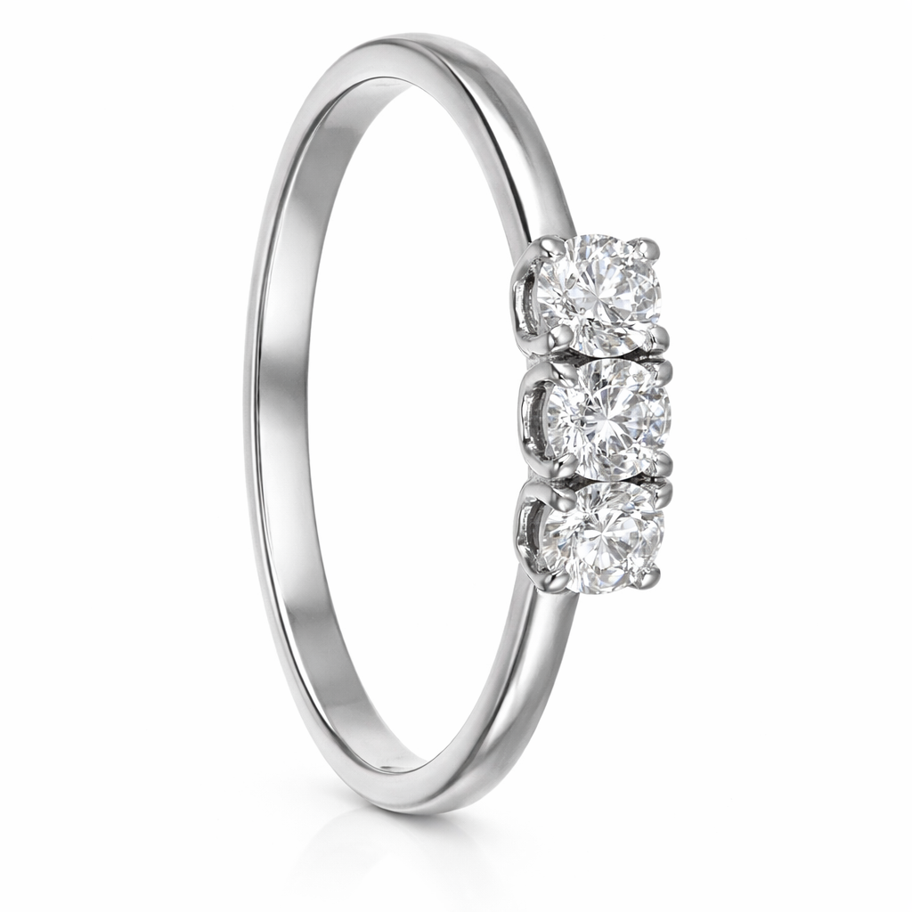 Anello - 18 carati Oro bianco - 0.18ct. tw. Diamante (Naturale)