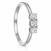 Anello - 18 carati Oro bianco - 0.18ct. tw. Diamante (Naturale)