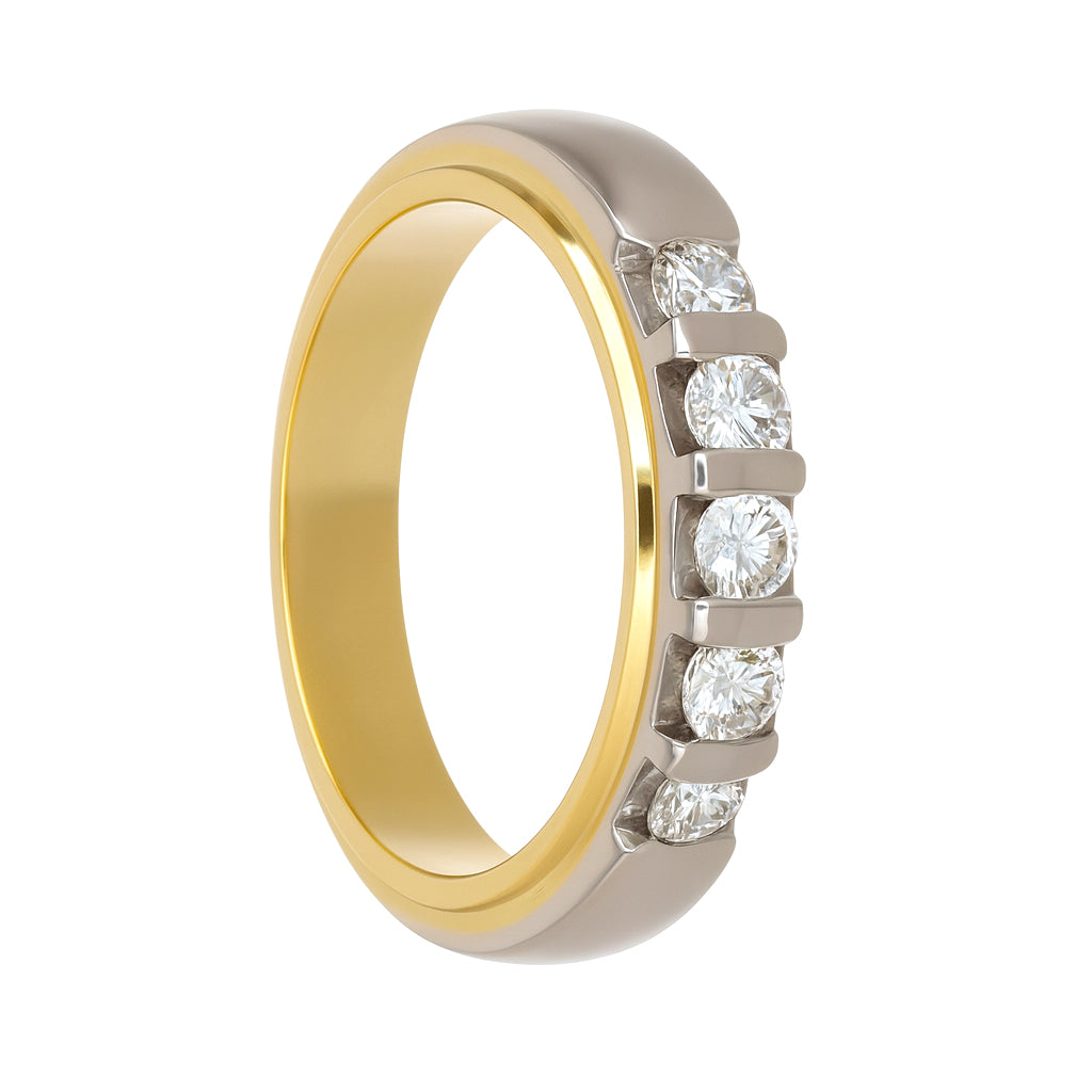 Anello - 18 carati Oro bianco, Oro giallo - 0.40ct. tw. Diamante (Naturale)