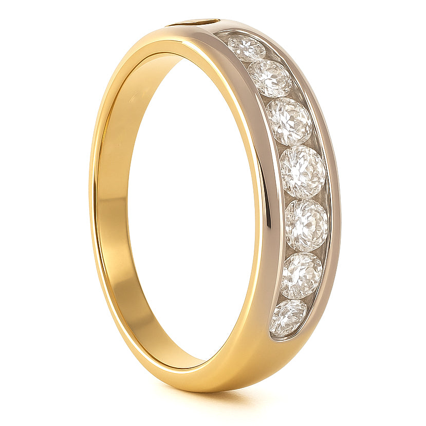 Anello - 18 carati Oro bianco, Oro giallo - 0.62ct. tw. Diamante (Naturale)