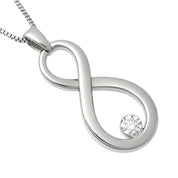 Collana con ciondolo - 18 carati Oro bianco - 0.015ct. tw. Diamante (Naturale)
