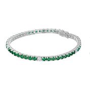 Bracciale - 18 carati Oro bianco - 0.50ct. tw. Diamante (Naturale) - Smeraldo