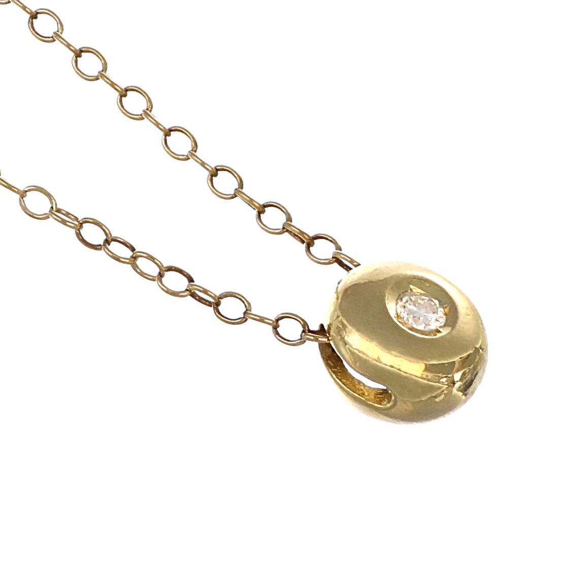 Collana con ciondolo - 18 carati Oro giallo - 0.06ct. tw. Diamante (Naturale)