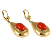 Orecchini - 18 carati Oro giallo - Corallo