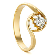 Anello - 18 carati Oro bianco, Oro giallo - 0.28ct. tw. Diamante (Naturale)