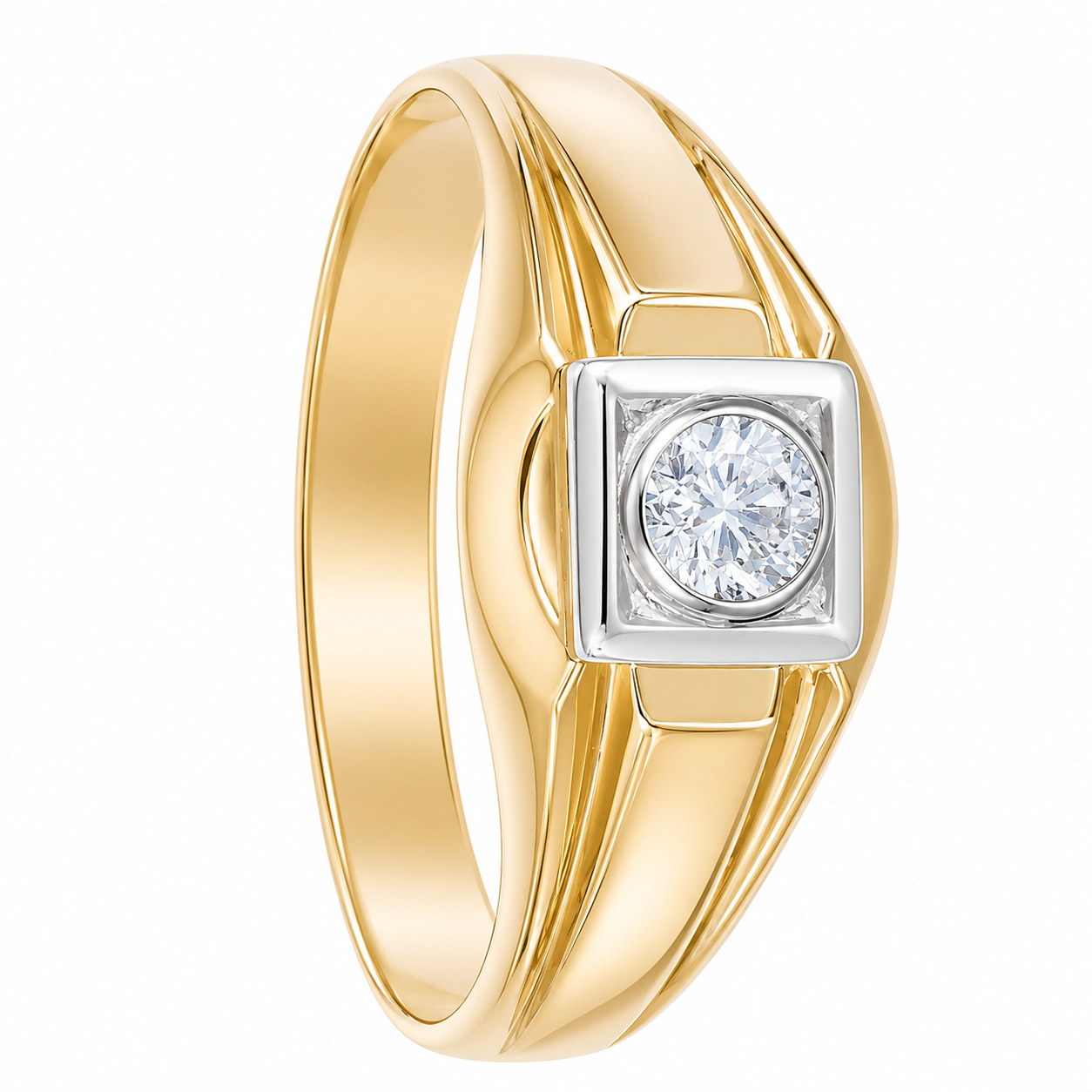 Anello - 18 carati Oro bianco, Oro giallo - 0.35ct. tw. Diamante (Naturale) - Made in Italy - Handmade