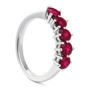 Anello - 18 carati Oro bianco - 1.20ct. tw. Rubino