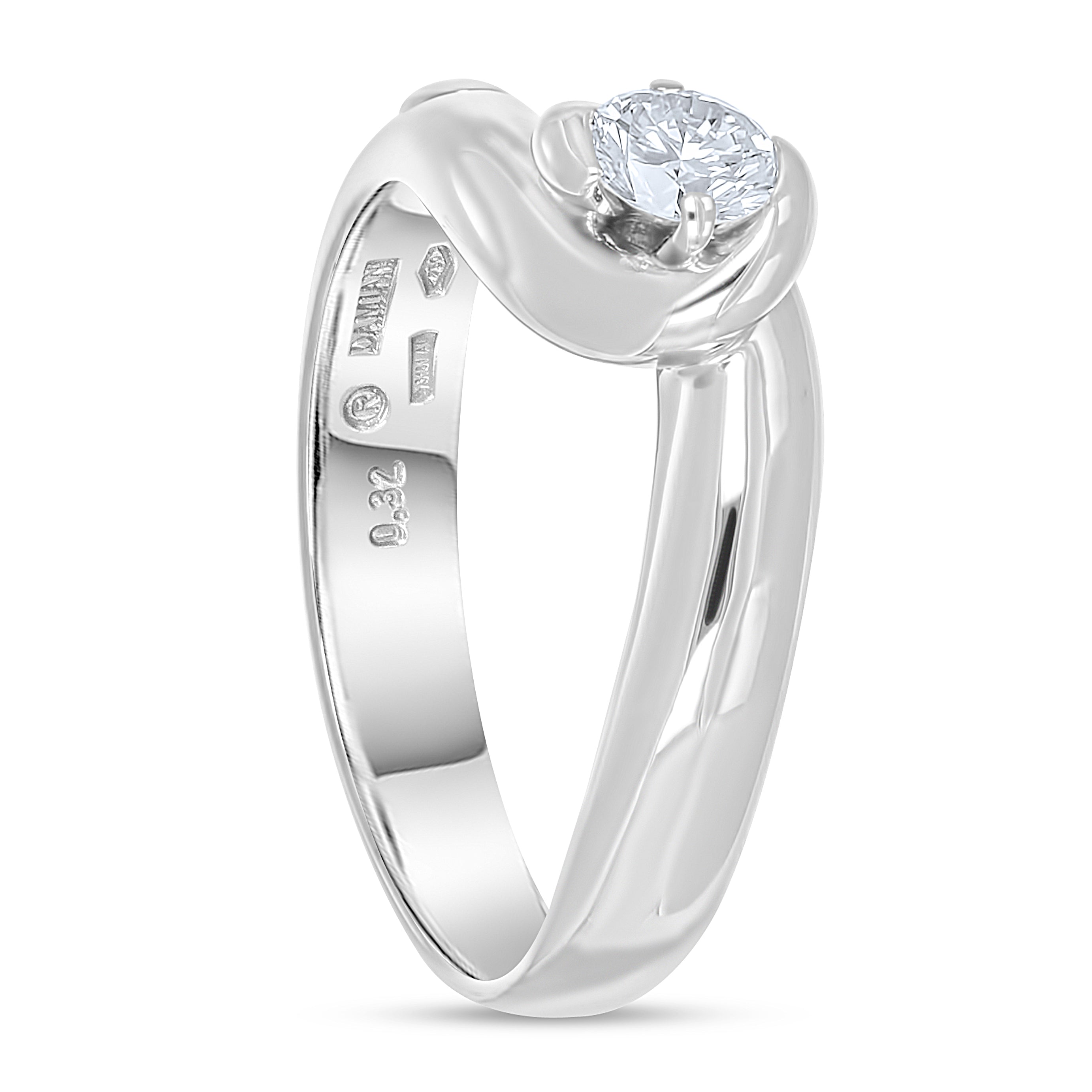 Anello - 18 carati Oro bianco - 0.32ct. tw. Diamante (Naturale)