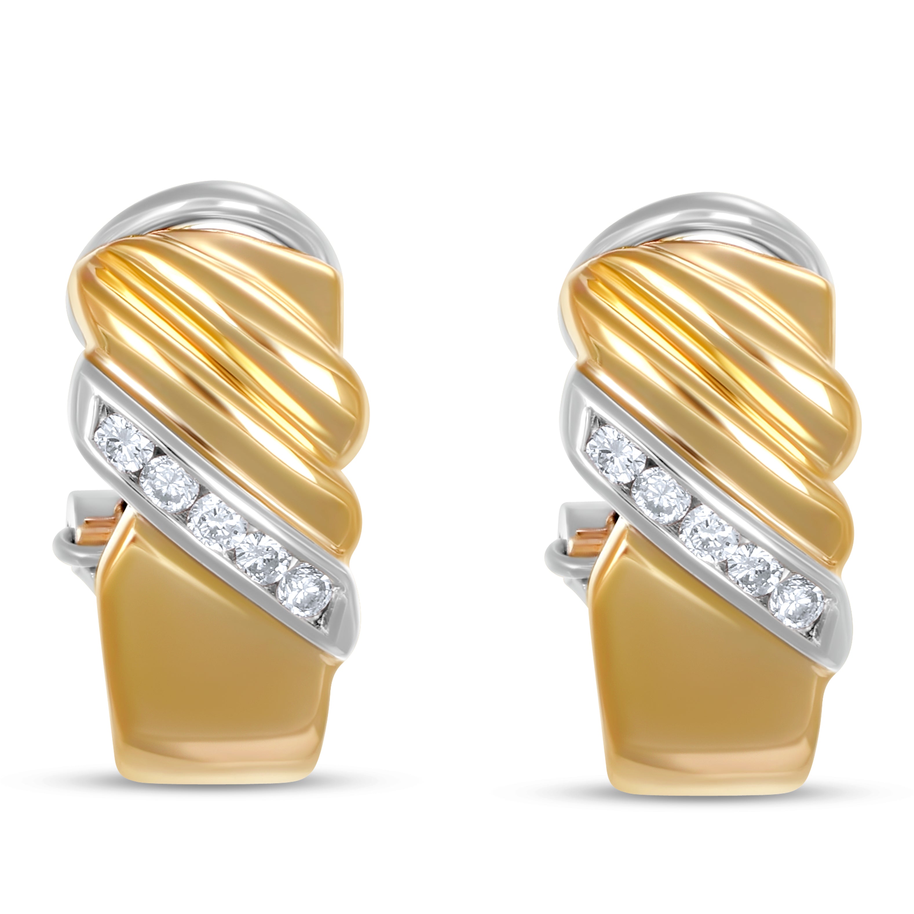 Orecchini - 18 carati Oro bianco, Oro giallo - 0.15ct. tw. Diamante (Naturale)