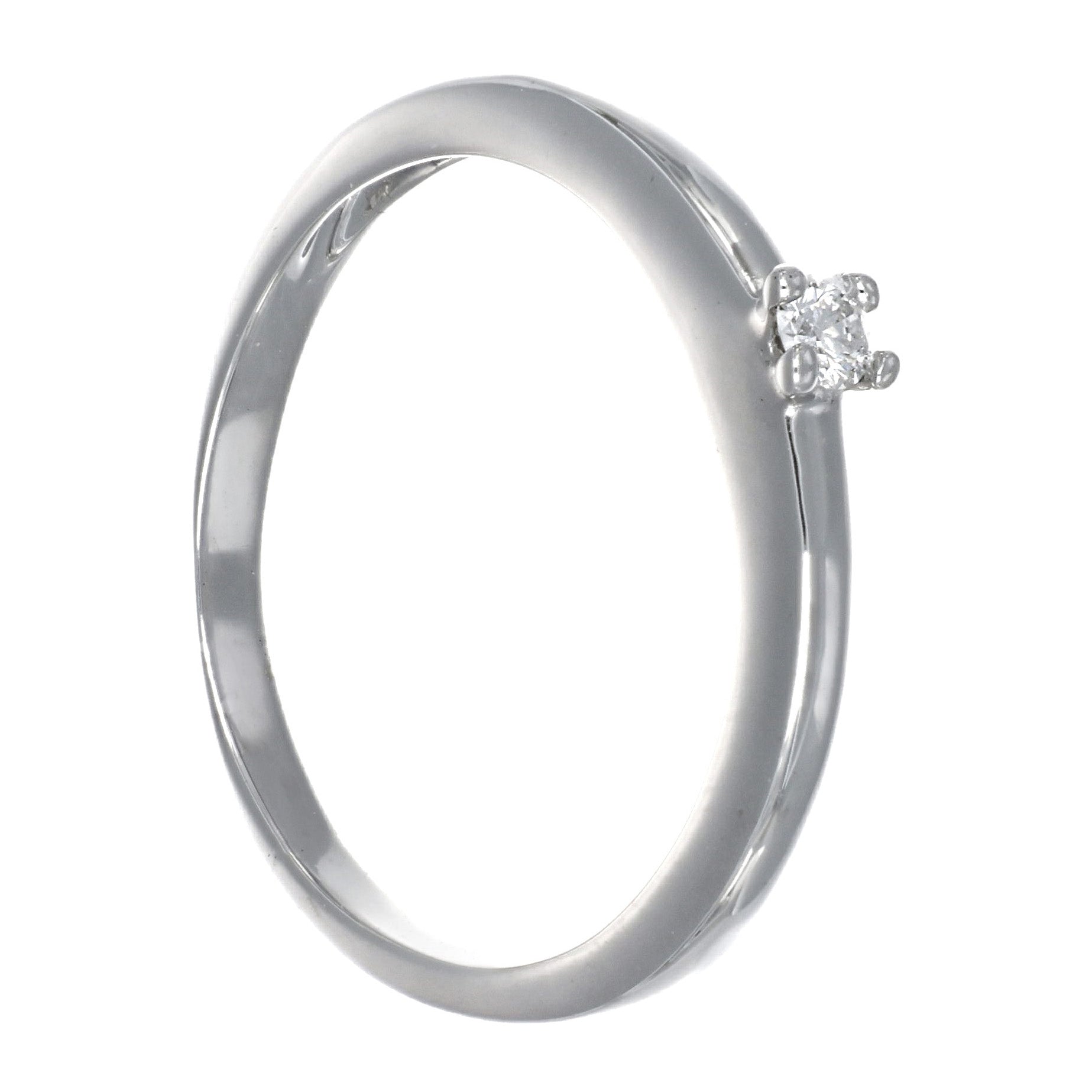 Anello - 18 carati Oro bianco - 0.09ct. tw. Diamante (Naturale)