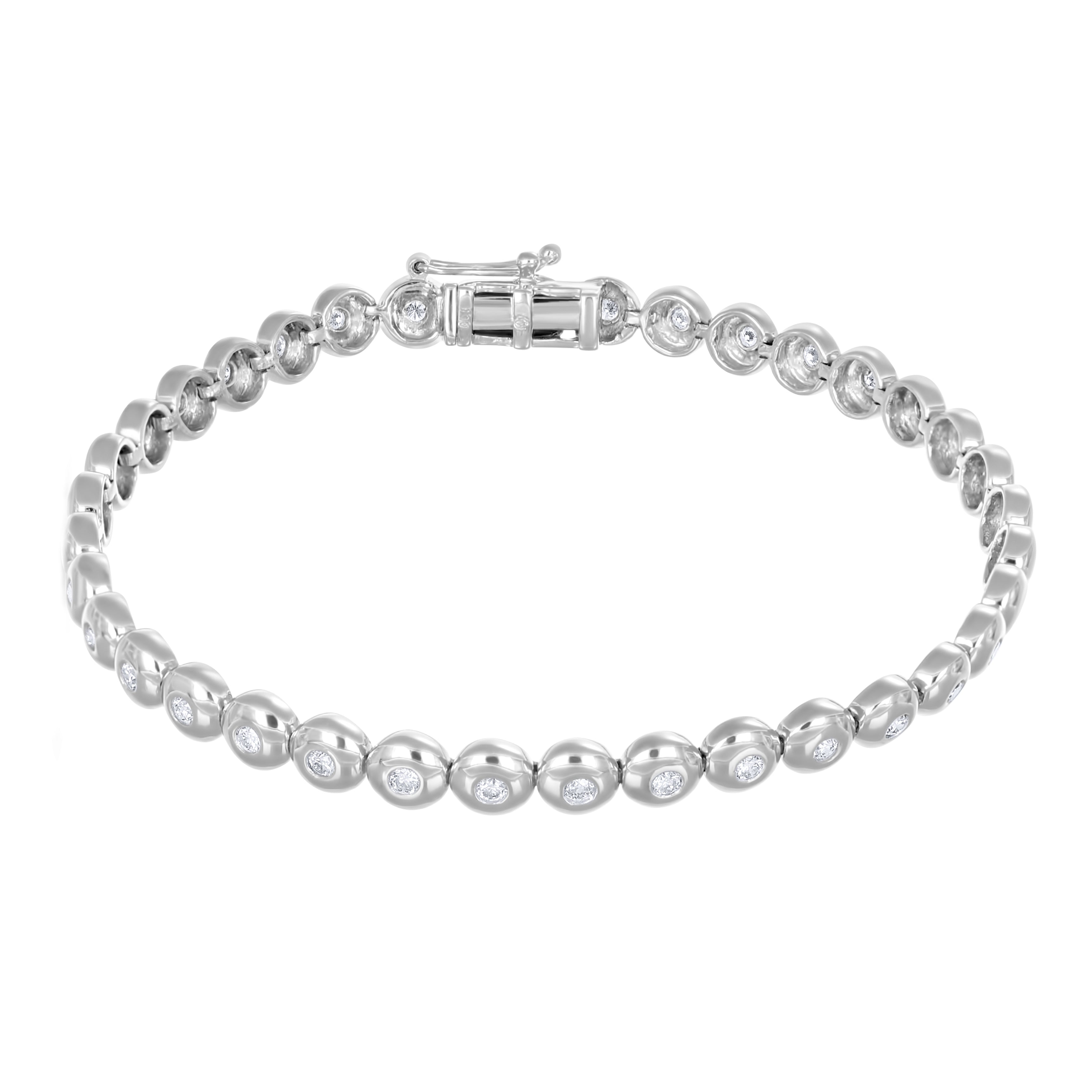 Bracciale - 18 carati Oro bianco - 1,08 ct. due. Diamante (Naturale)