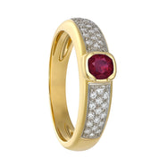 Anello - 18 carati Oro bianco, Oro giallo - 0.57ct. tw. Rubino - Diamante