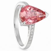 Anello - 18 carati Oro bianco - 3.15ct. tw. Tormalina - Diamante