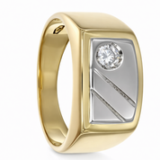 Anello - 18 carati Oro bianco, Oro giallo - 0.08ct. tw. Diamante (Naturale)
