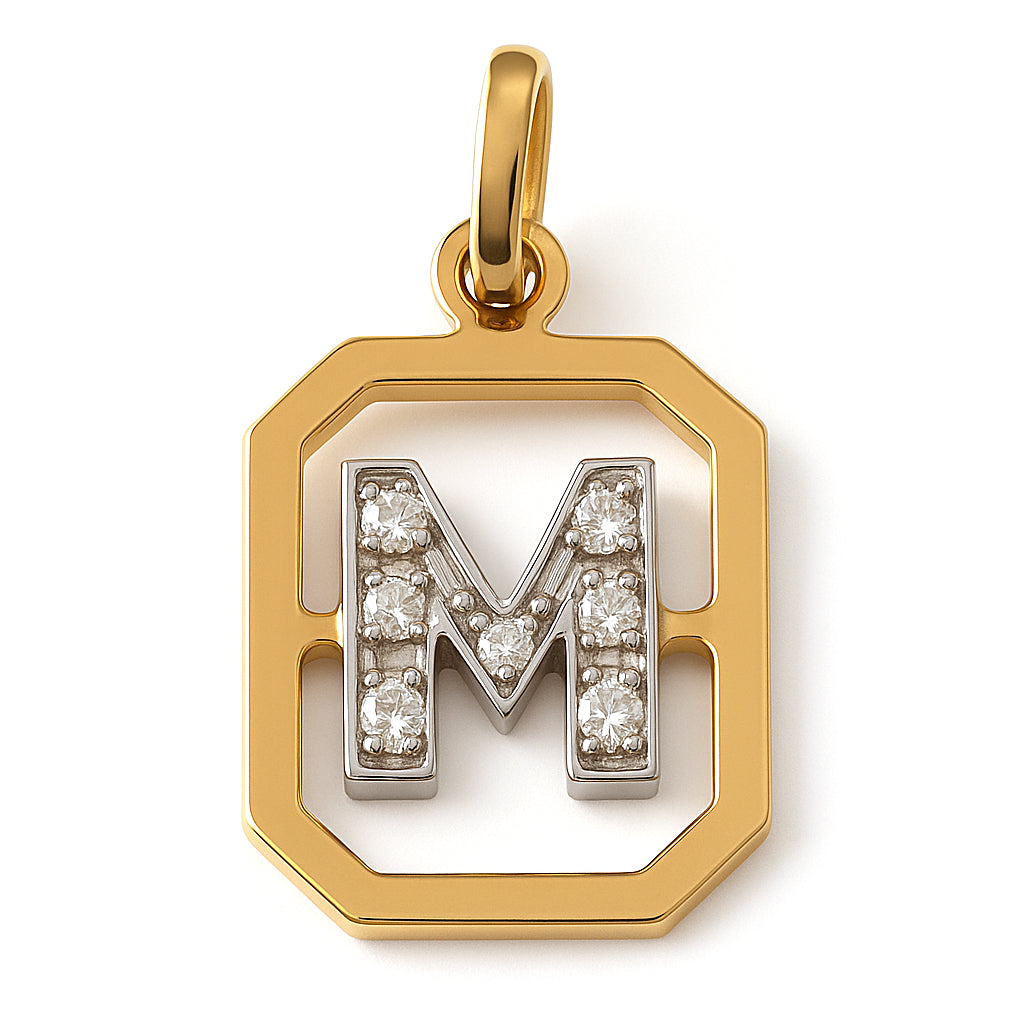 Ciondolo - 18 carati Oro bianco, Oro giallo - 0.07ct. tw. Diamante (Naturale)