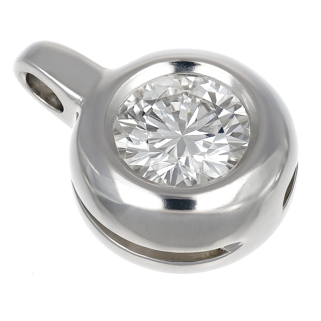 Ciondolo - 18 carati Oro bianco - 0.14ct. tw. Diamante (Naturale)