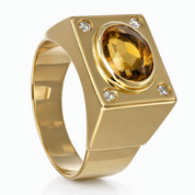Anello - 18 carati Oro giallo - 1.63ct. tw. Topazio - Diamante