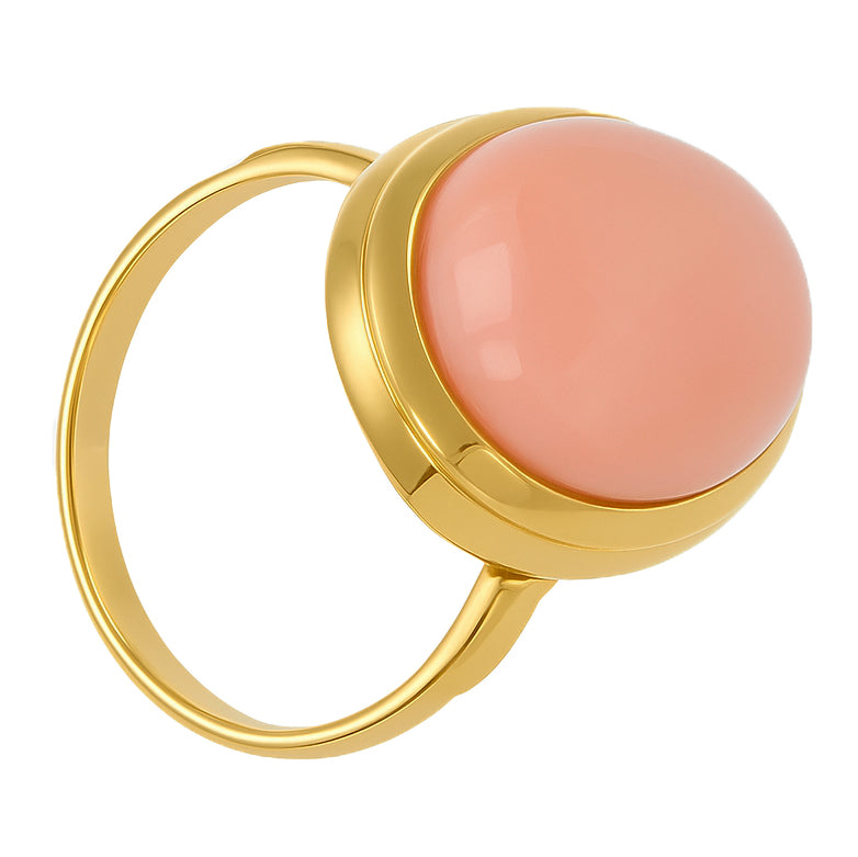 Anello - 18 carati Oro giallo Corallo