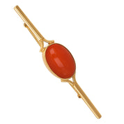 Spilla - 18 carati Oro giallo Corallo