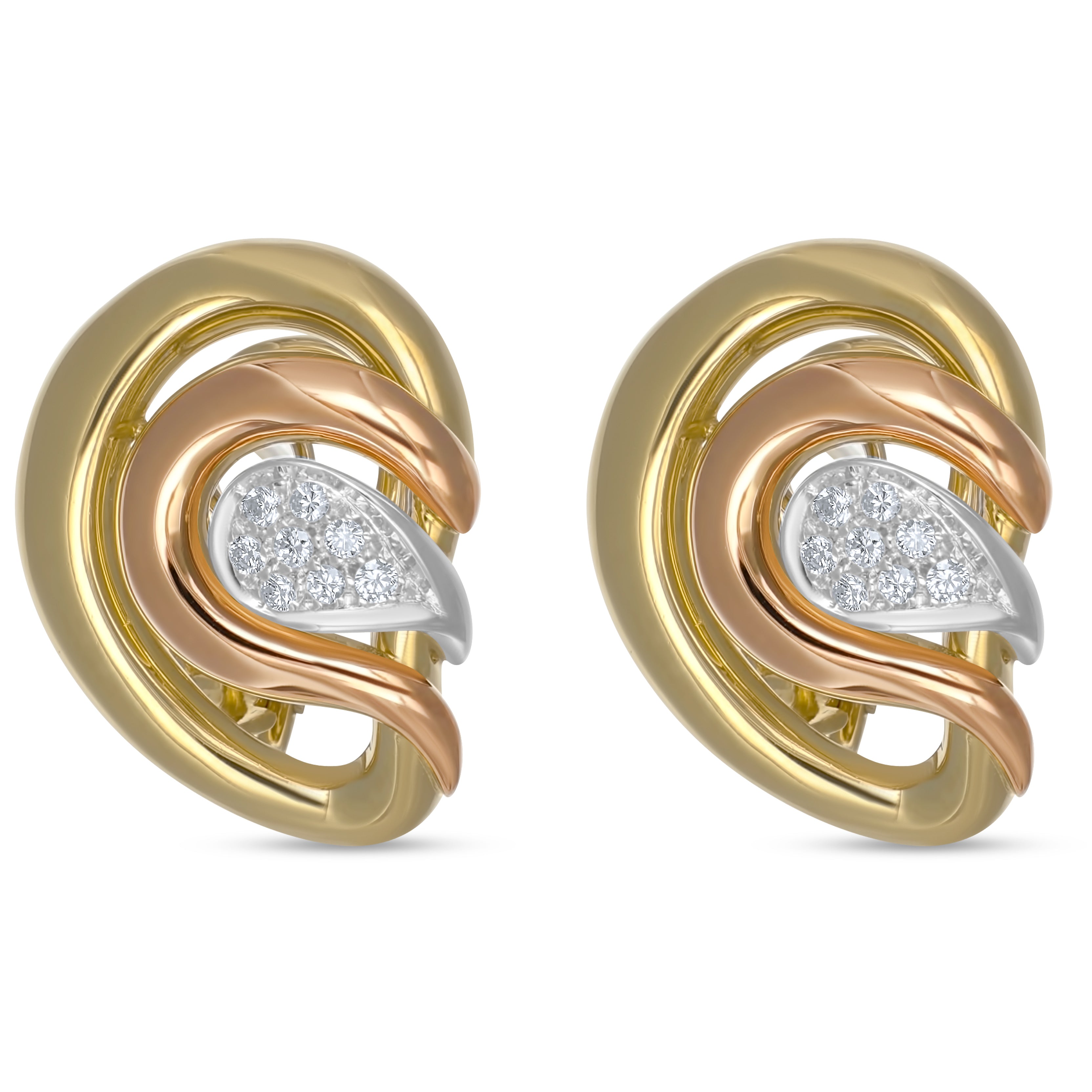 Orecchini - 18 carati Oro bianco, Oro giallo, Oro rosa - 0.32ct. tw. Diamante (Naturale)