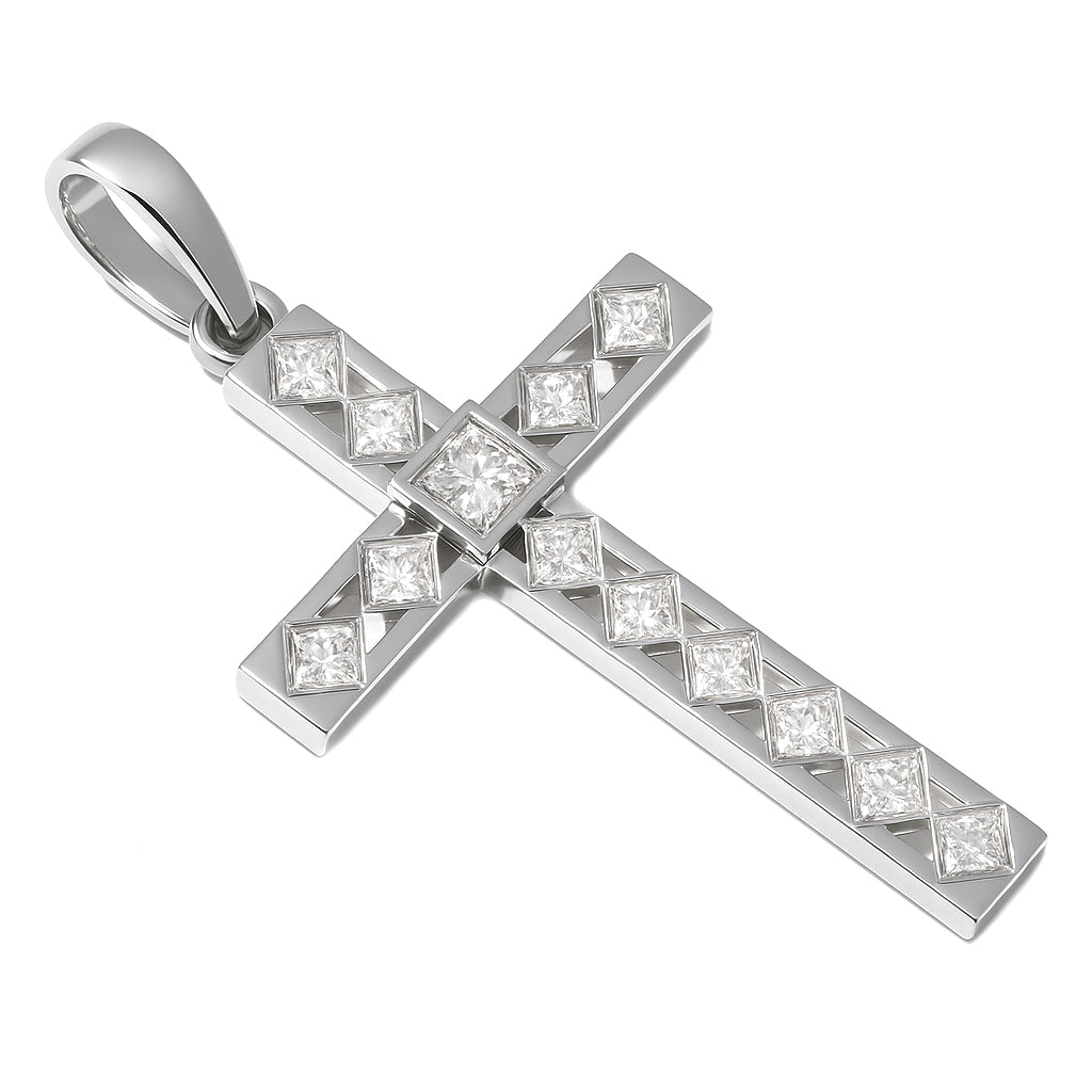 Ciondolo - 18 carati Oro bianco - 0.12ct. tw. Diamante (Naturale)