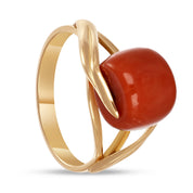 Anello - 18 carati Oro giallo Corallo