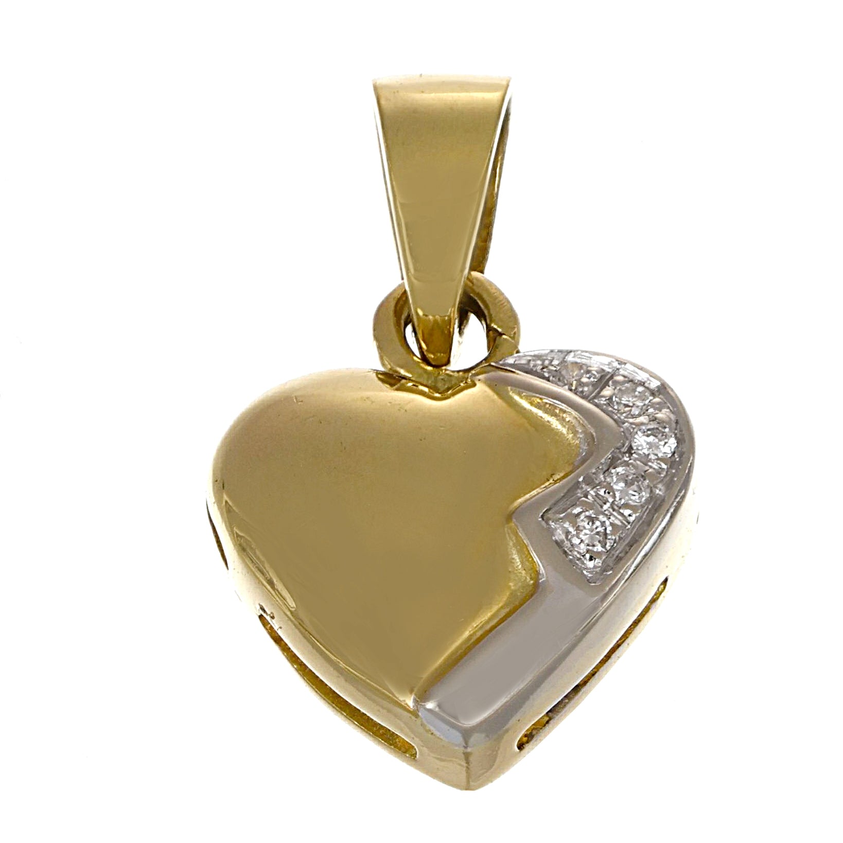 Ciondolo - 18 carati Oro bianco, Oro giallo - 0.05ct. tw. Diamante (Naturale)