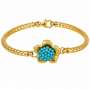 Bracciale - 18 carati Oro giallo - 1.00ct. tw. Turchese - Made in Italy