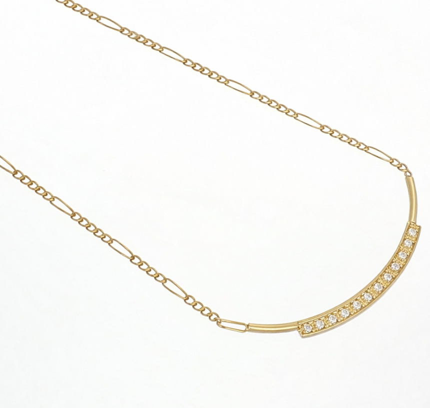 Collana con ciondolo - 18 carati Oro giallo - 0.24ct. tw. Diamante (Naturale)