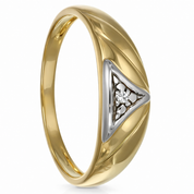 Anello - Oro giallo e oro bianco 18 carati - Diamante