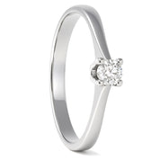 Anello - 18 carati Oro bianco - 0.10ct. tw. Diamante (Naturale)