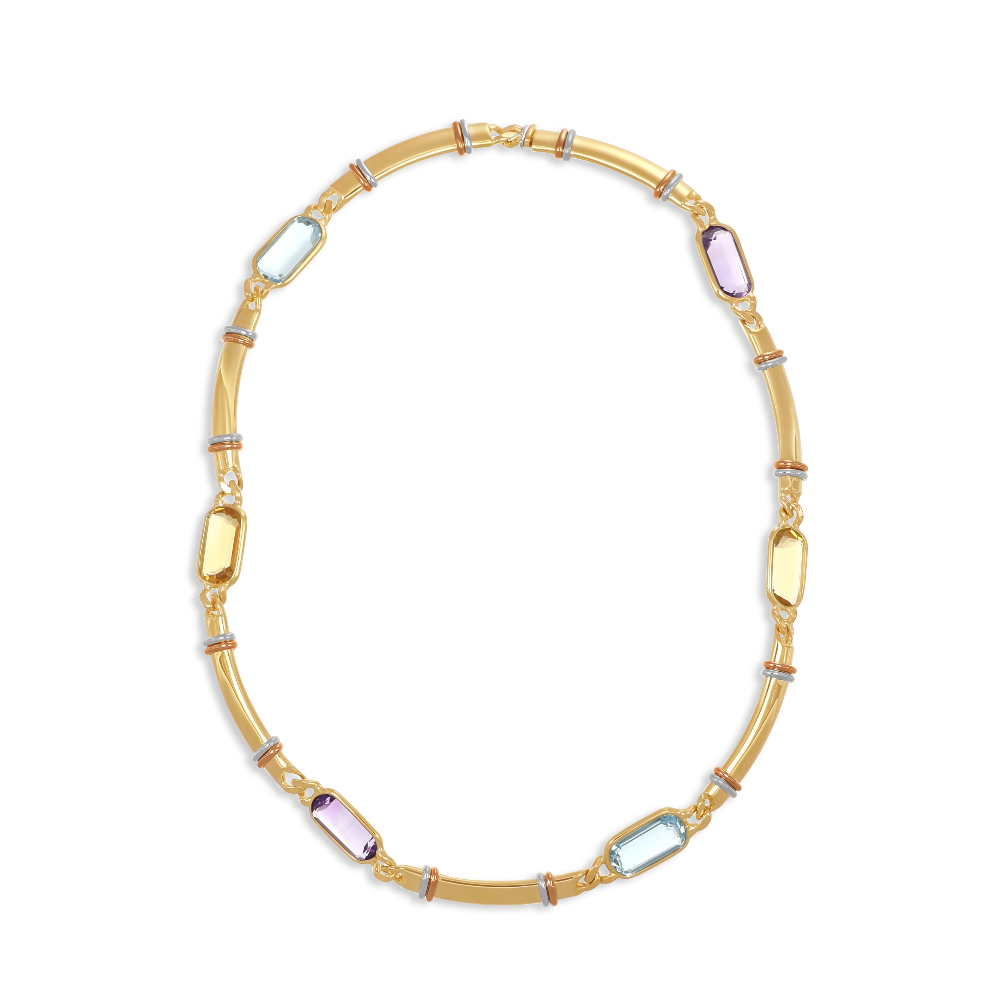 Collana - 18 carati Oro giallo - 28.50ct. tw. Topazio - Ametista