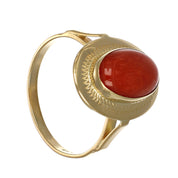 Anello - 18 carati Oro giallo Corallo