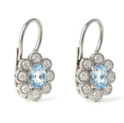 Orecchini - 18 carati Oro bianco - 1.14ct. tw. Acquamarina - Diamante