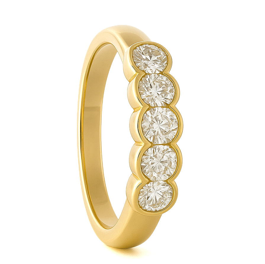 Anello - 18 carati Oro giallo - 0.60ct. tw. Diamante (Naturale)