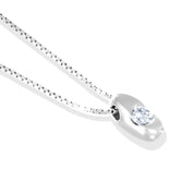 Collana con ciondolo - 18 carati Oro bianco - 0.13ct. tw. Diamante (Naturale)