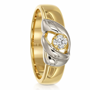 Anello da donna in oro bianco e oro giallo 18