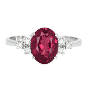 Anello - 18 carati Oro bianco - 2.12ct. tw. Tormalina - Diamante