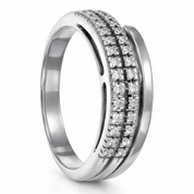 Anello - 18 carati Oro bianco - 0.15ct. tw. Diamante (Naturale)