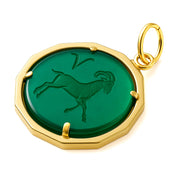 Ciondolo - 18 carati Oro giallo - 3.00ct. tw. Giada