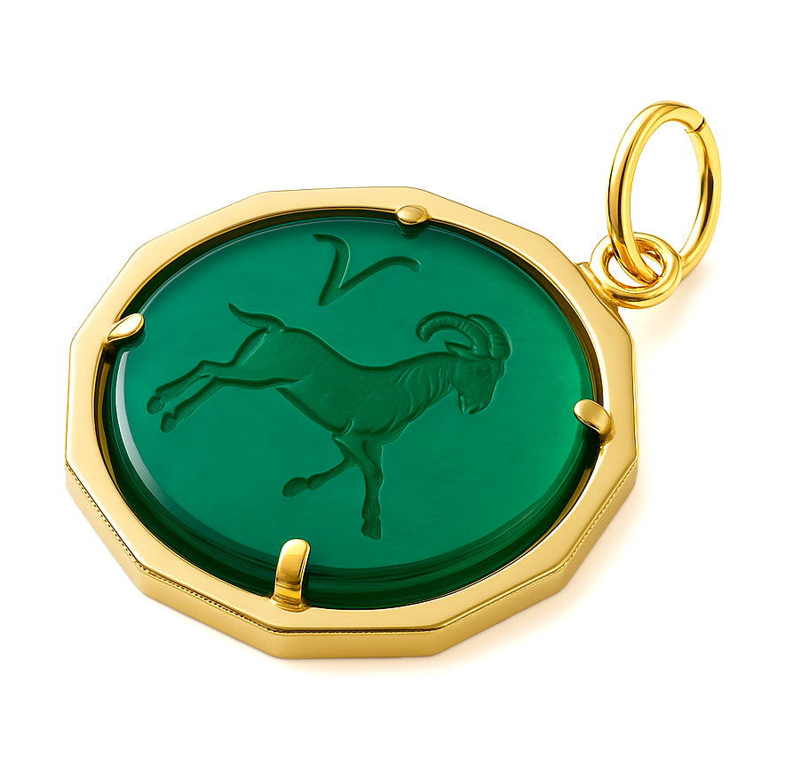 Ciondolo - 18 carati Oro giallo - 3.00ct. tw. Giada